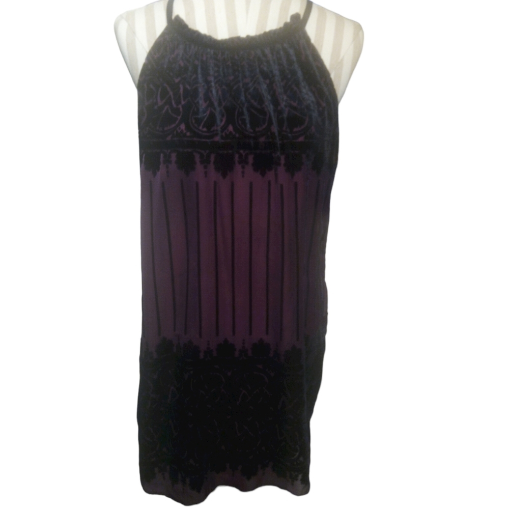 - - NWT Max Studio purple and black Velvet dress